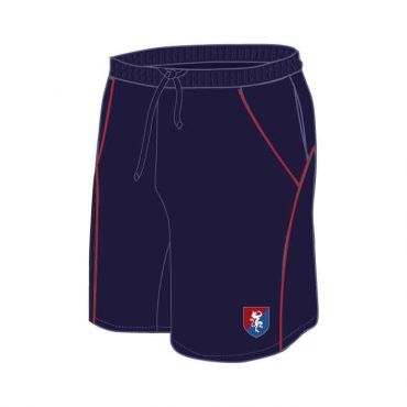 FND PE SHORTS NAVY/RED