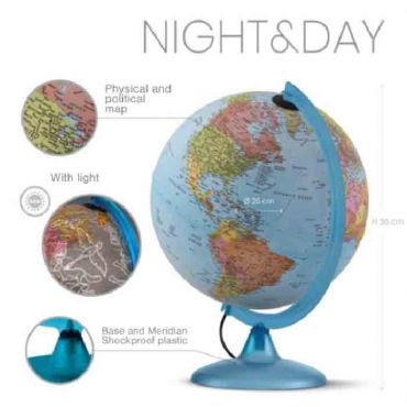 Tecnodidattica Night & Day Illuminated and revolving Globe Tecnodidattica Night Item Product