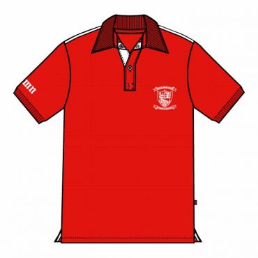 TMS UNISEX PE POLO RED WITH PIPINNG
