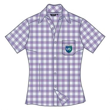 UIS GIRLS SS LILAC CHECKED BLOUSE GR 1-6